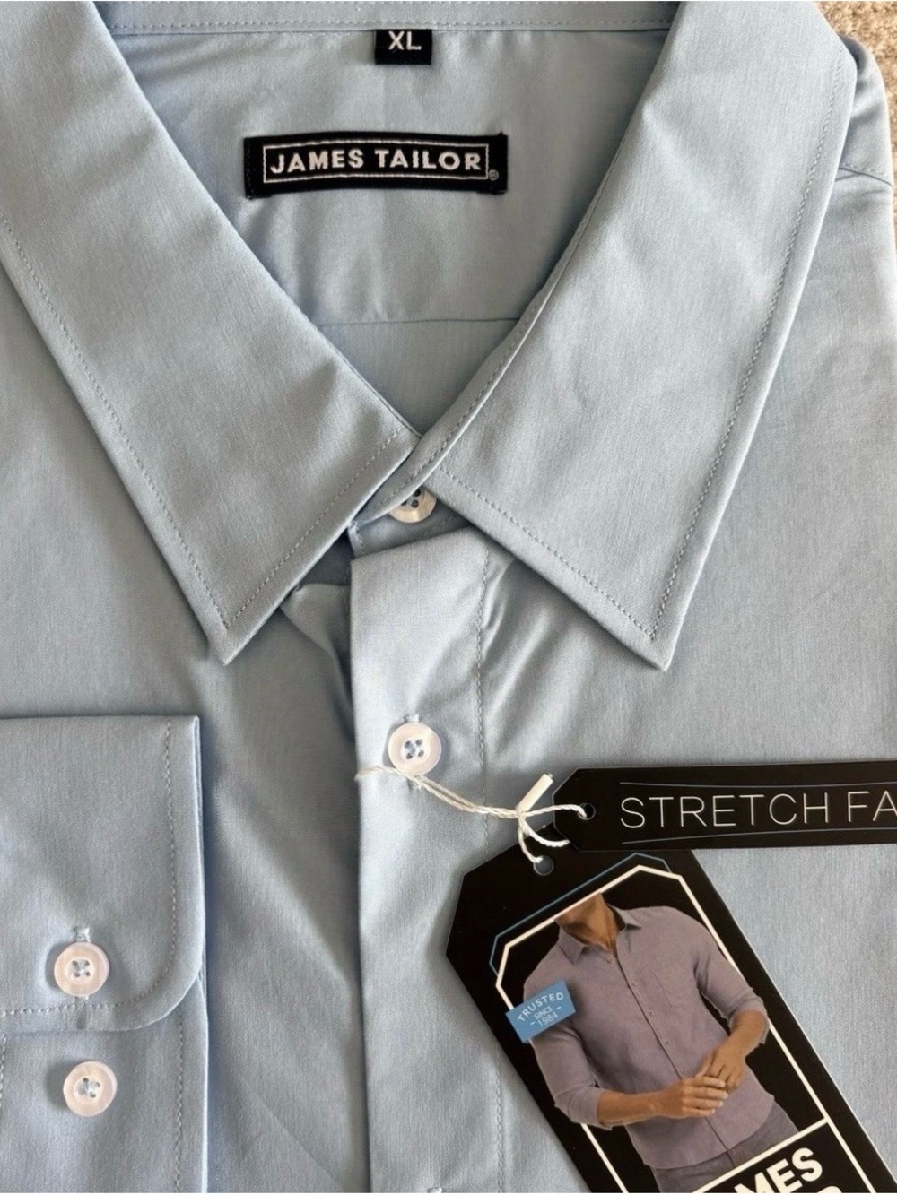 Men's Stretch Dress Button Down Shirt, XL Light Blue,‎ Business Casual, Wedding